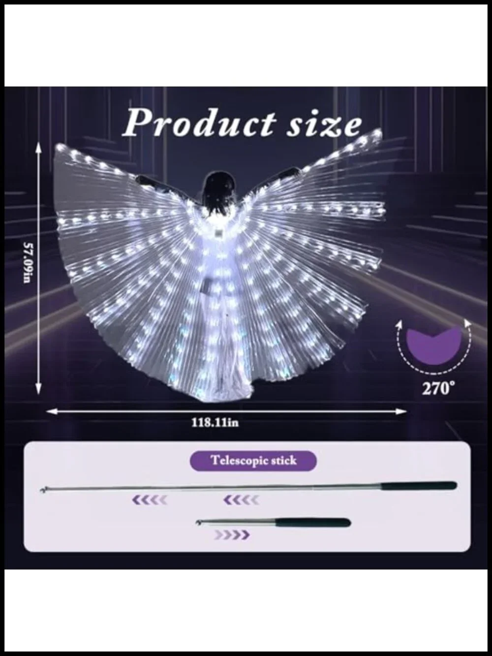 LED Light-Emitting Butterfly Wings Costume Accessory for Dance Parties,